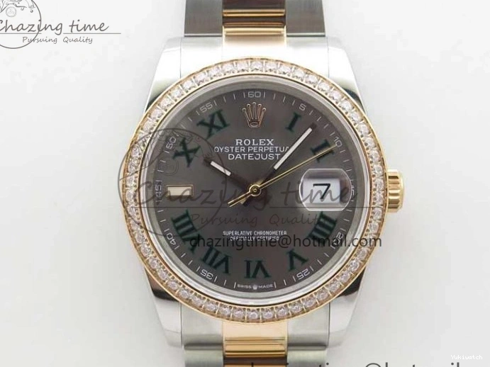126281 Bracelet BP Gray DateJust Oyster 1:1 Best on Edition Maker RG SS 36 Roman Dial 0417